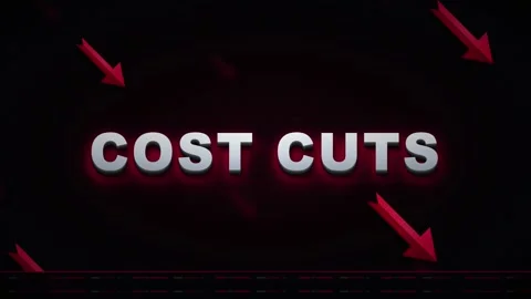 Cost cuts motion background, with animated red, arrows for business, financ.. Stock-Footage 337552508