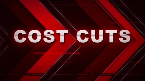 Cost cuts motion with red abstract arrows for business financial presentati.. Stock Footage 337552505