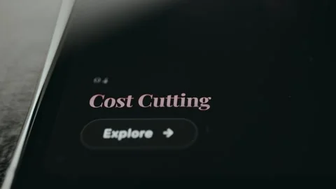 Cost Cutting subject alongside the Explore button, financial optimization 動画素材 332063373