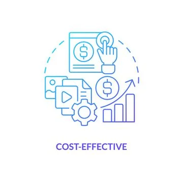 Cost effective blue gradient concept icon Stock Illustration