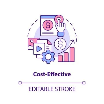 Cost effective concept icon Stock Illustration