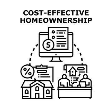 Cost effective homeownership process using digital tools and financial planni Stock Illustration