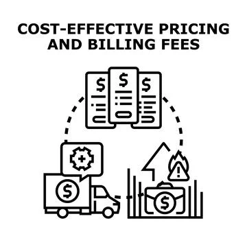 Cost effective pricing and billing fees concept Stock Illustration