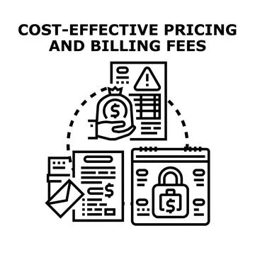 Cost effective pricing and billing fees concept Stock Illustration