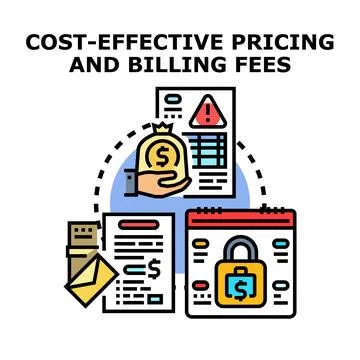 Cost effective pricing and billing fees concept Stock Illustration