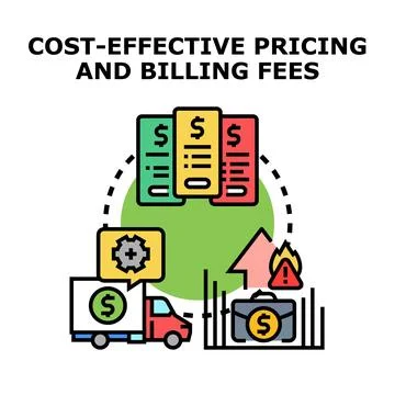 Cost effective pricing and billing fees concept Stock Illustration
