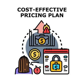 Cost effective pricing plan developing strategy concept Stock Illustration
