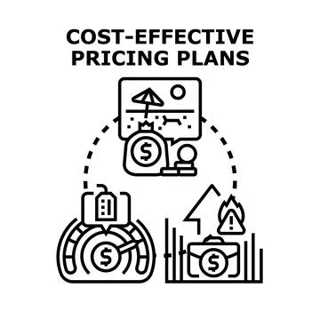 Cost effective pricing plans concept vector illustration Stock Illustration