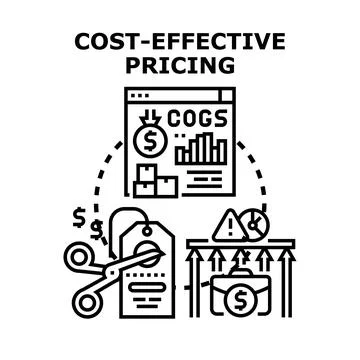 Cost effective pricing strategy optimizing business profitability Stock Illustration