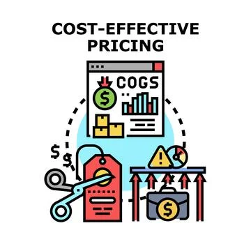 Cost effective pricing strategy optimizing business profitability Stock Illustration