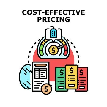 Cost effective pricing strategy planning and evaluation Stock Illustration