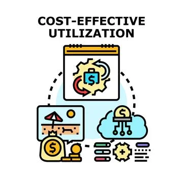 Cost effective utilization concept for business optimization Stock Illustration