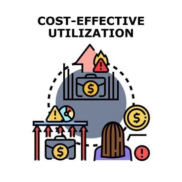 Cost effective utilization concept managing finances Stock Illustration