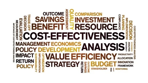 Cost-Effectiveness Analysis animated word cloud,animation kinetic typography. Stock Footage 317658476