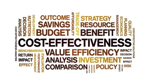 Cost-Effectiveness animated word cloud,animation tag kinetic typography loop. Stock Footage 317657590