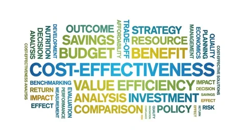 Cost-Effectiveness animated word cloud,animation tag kinetic typography loop. Stock Footage 317657660