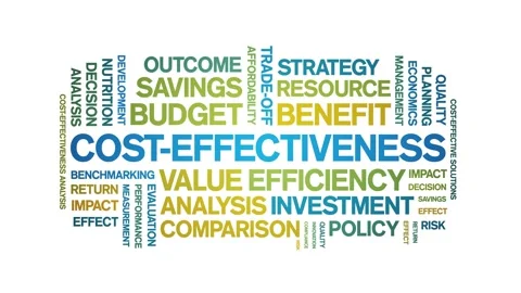 Cost-Effectiveness animated word cloud,animation tag kinetic typography loop. Stock Footage 317657694