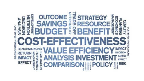 Cost-Effectiveness animated word cloud,animation tag kinetic typography loop. Stock Footage 317657712