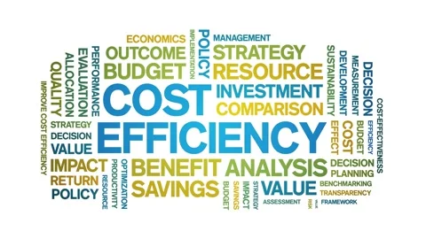 Cost Efficiency animated word cloud,animation kinetic typography seamless loop. Stock Footage 317662843