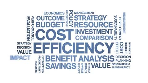 Cost Efficiency animated word cloud,animation kinetic typography seamless loop. Stock Footage 317662846