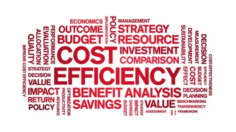 Cost Efficiency animated word cloud,animation kinetic typography seamless loop. Stock Footage 317662859