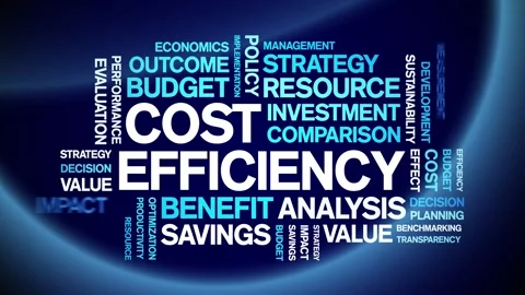 Cost Efficiency animated word cloud,animation kinetic typography seamless loop. Stock Footage 317663204
