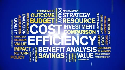 Cost Efficiency animated word cloud,animation kinetic typography seamless loop. Stock Footage 317663585
