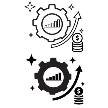 Cost Efficiency icon. The process of growth sign. Effective strategy symbol. Stock Illustration