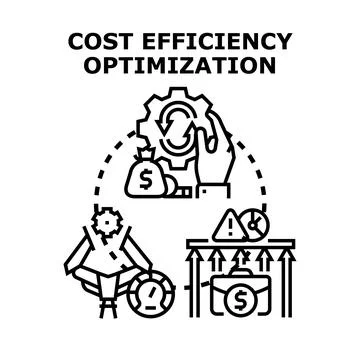 Cost efficiency optimization managing budget allocation process Illustrazione stock