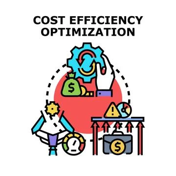 Cost efficiency optimization managing budget allocation process Stock Illustration