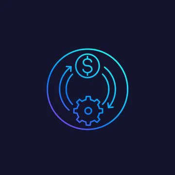 Cost efficiency, optimization, money management linear vector icon Stock Illustration