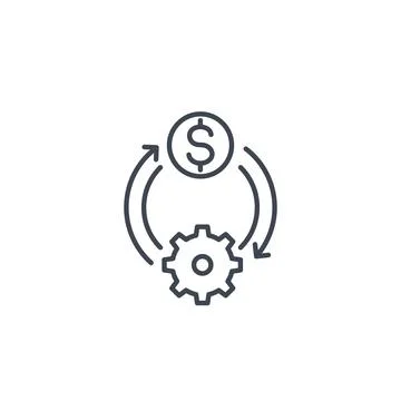 Cost efficiency, optimization, money management line icon Illustrazione stock