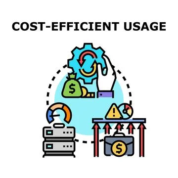 Cost efficient usage concept for business optimization 库存插图