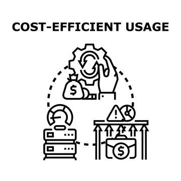 Cost efficient usage concept for business optimization Stock Illustration