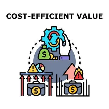 Cost efficient value creating business strategy concept Stock Illustration