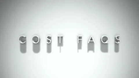 Cost faqs 3D title animation with shadows on a white background Stock Footage 297106162