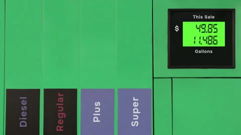 Cost of gasoline risen dramatically, rising costs, energy crisis, electronic gas Stock-Footage 210525876