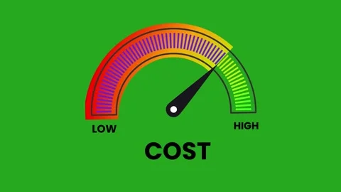 Cost gauge meter on a green screen animation 4K video 스톡 동영상 335675287