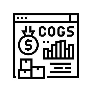 Cost of goods sold cogs report line icon vector illustration Stock Illustration
