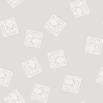 Cost of goods sold cogs report line seamless pattern Stock Illustration