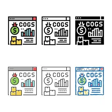 Cost of goods sold cogs simplified report color icon vector Stock Illustration