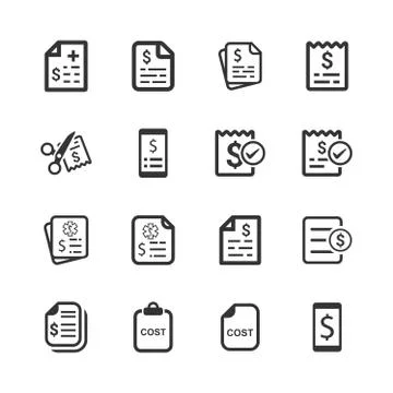 Cost Icons (Gray Version) Stock Illustration