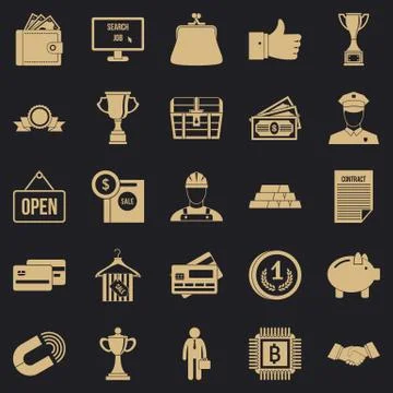 Cost icons set, simple style 스톡 일러스트