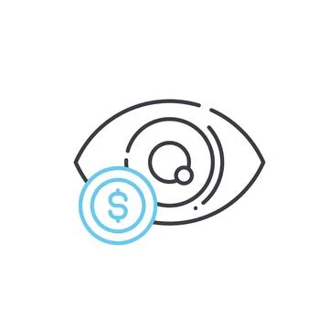 Cost per impression line icon, outline symbol, vector illustration, concept sign 스톡 일러스트