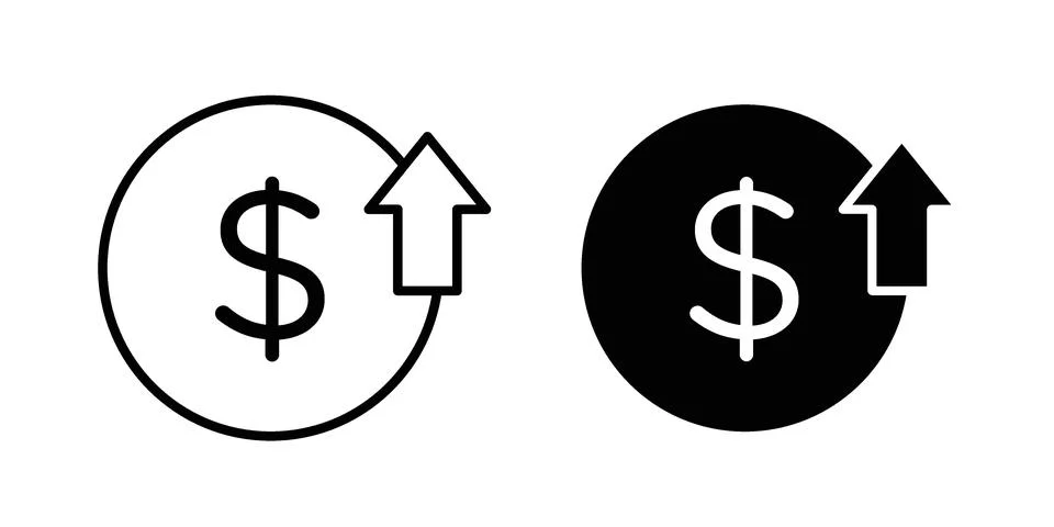 Cost increase icon bundle for website design projects Stock Illustration
