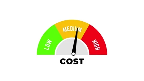 Cost Level Indicator Animation, Moving Gauge from Low to High and Medium Stock-Footage 319897042