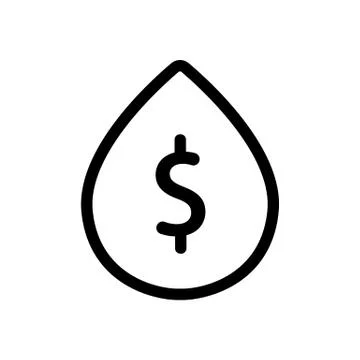 The cost of the liquid icon is the vector. Isolated contour symbol illustration 库存插图