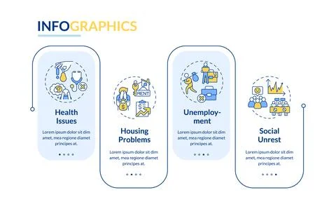Cost of living crisis effect rectangle infographic template Stock Illustration
