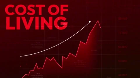 Cost of Living Financial Data Graph Motion Graphic - 4K Video Stock Footage 339506911