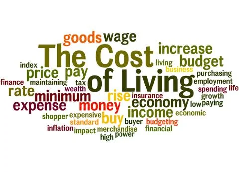 The cost of living, word cloud concept Stock Illustration
